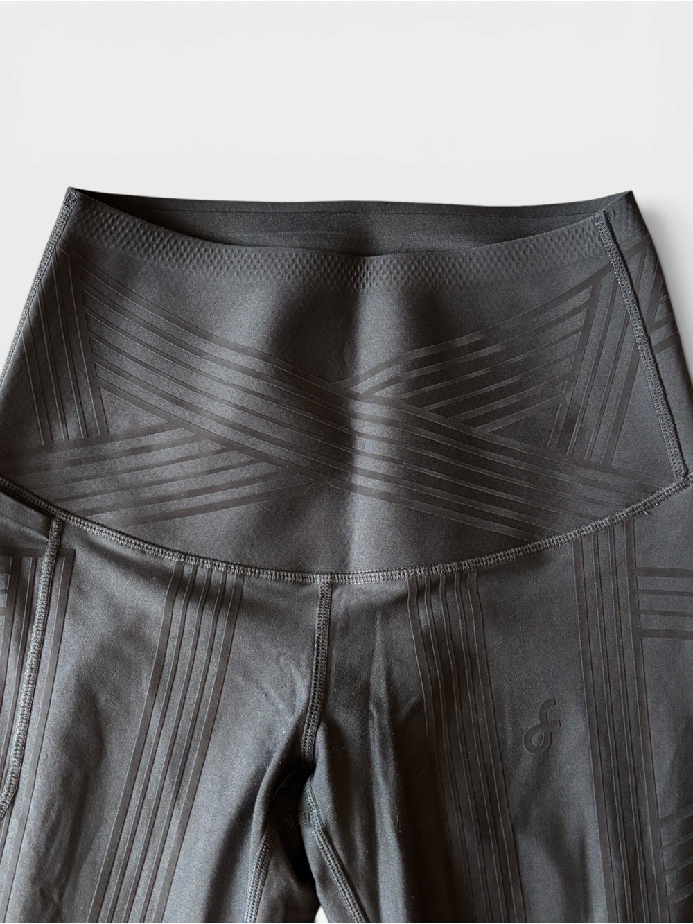 Fanka Gray Body Sculpt Side Pocket Leggings High Rise Geometric Compression - Picture 10 of 11